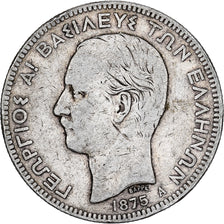GREECE, 5 Drachmai, 1875, Paris, KM #46, VF(30-35), Silver, 24.81