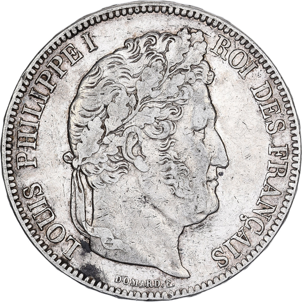 Coin, France, Louis-Philippe, 5 Francs, 1841, Bordeaux, EF(40-45), Silver