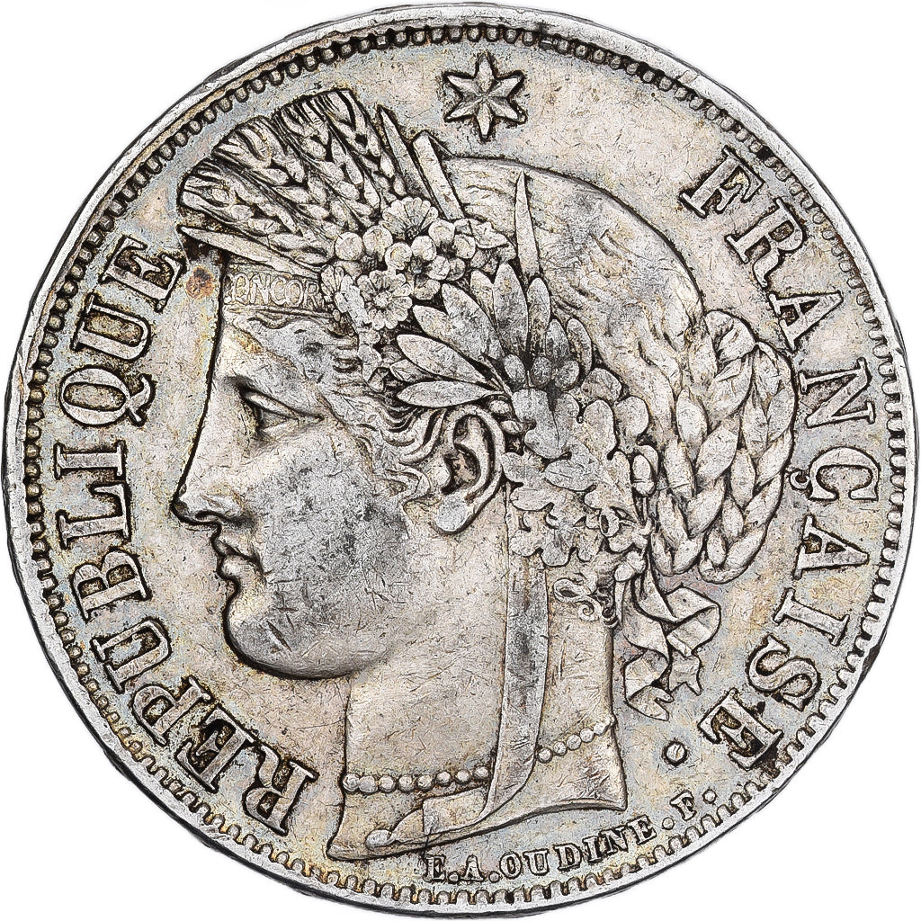 France, Cérès, 5 Francs, 1850, Paris, EF(40-45), Silver, KM:761.1, Gadoury:719
