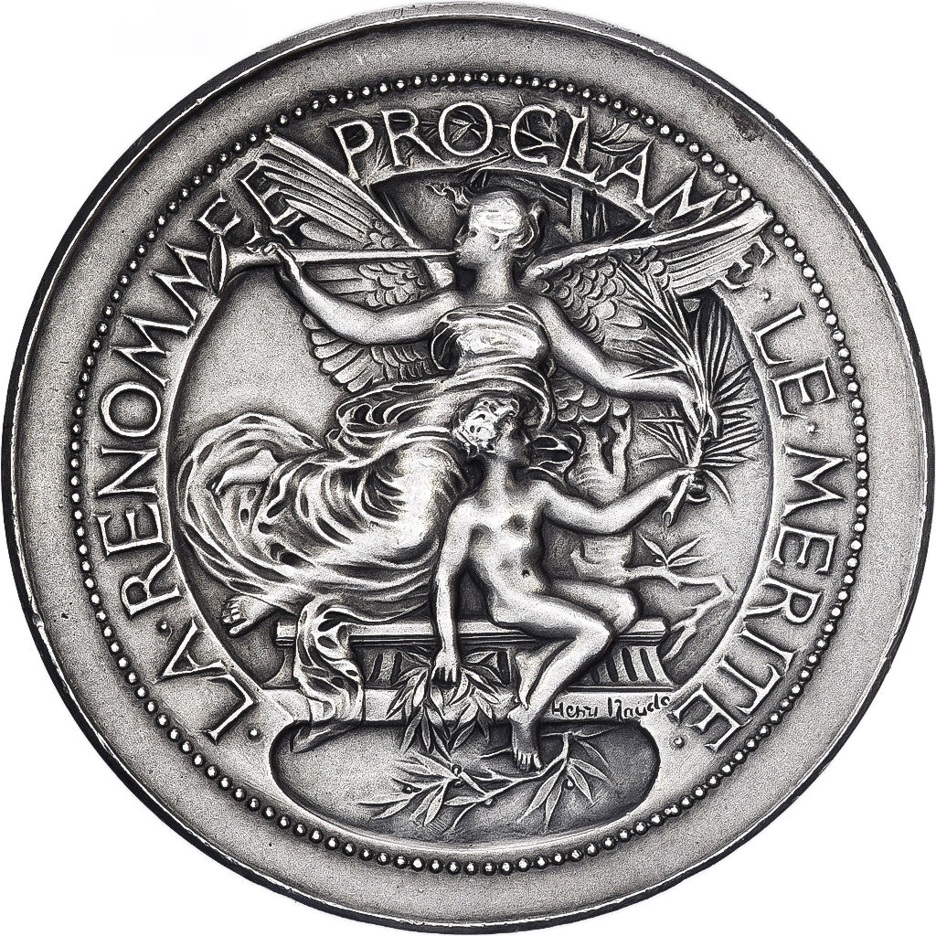Francia, medalla, La Renomée proclame le Mérite, 1896, Plata, EBC