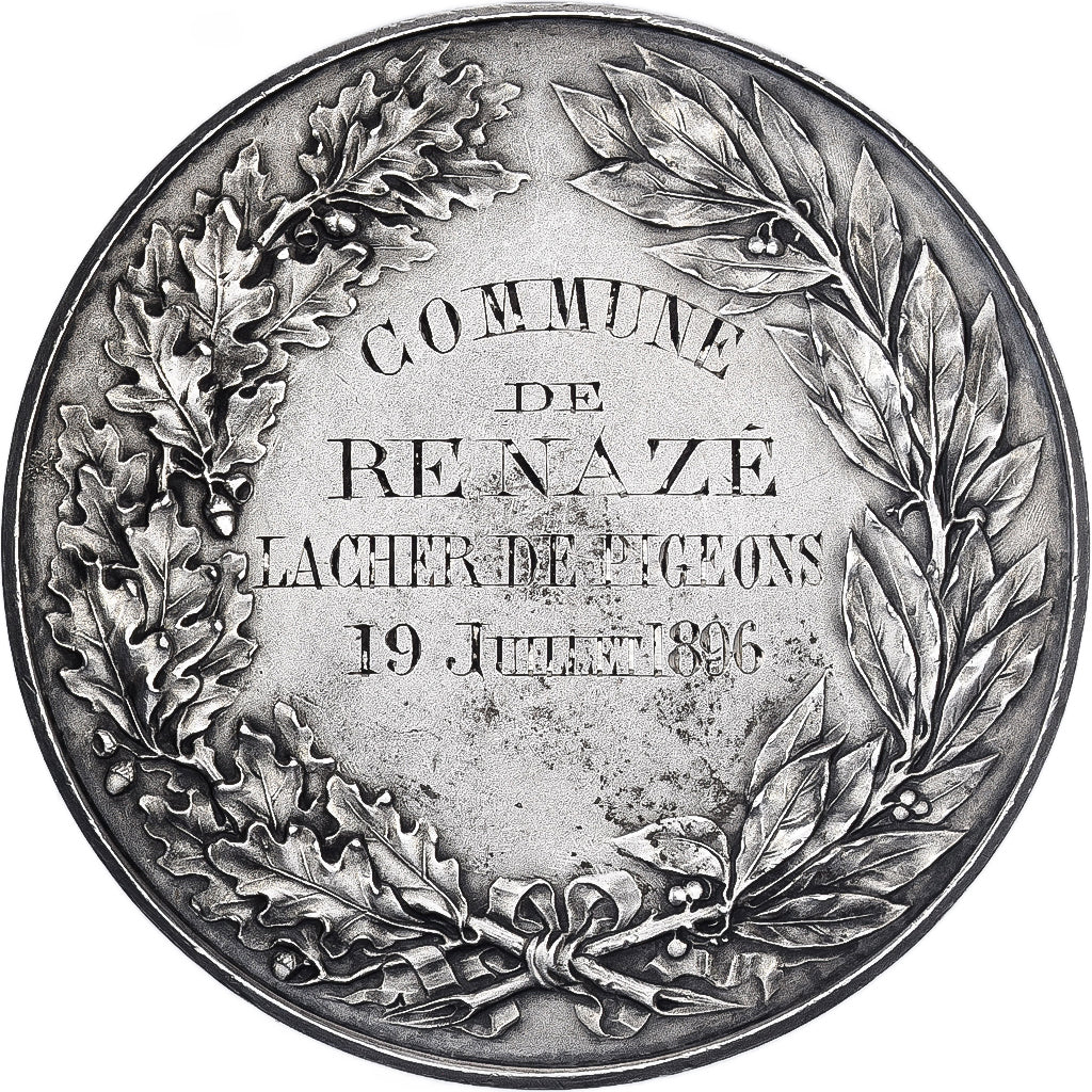 Francia, medalla, La Renomée proclame le Mérite, 1896, Plata, EBC