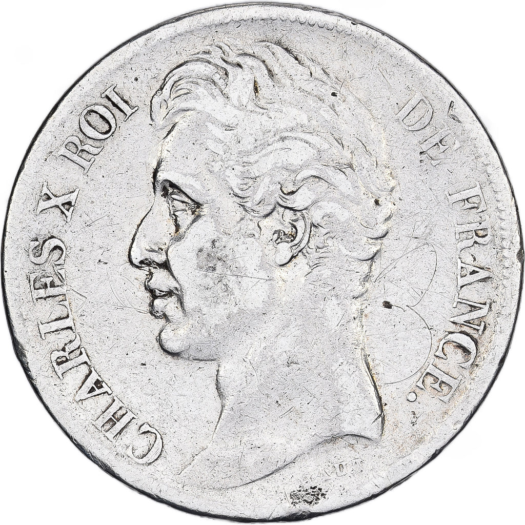 Moneda, Francia, Charles X, 2 Francs, 1828, Toulouse, BC+, Plata, KM:725.9