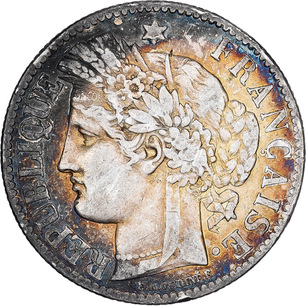 Francia, 2 Francs, Cérès, 1873, Paris, Argento, BB, Gadoury:530, KM:817.1