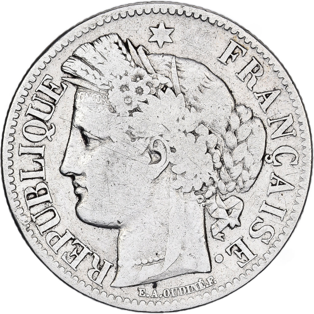 Francia, 2 Francs, Cérès, 1849, Paris, Argento, MB, Gadoury:522, KM:760.1