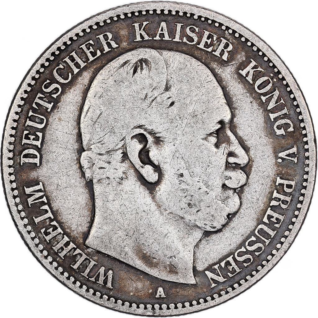 Stati tedeschi, PRUSSIA, Wilhelm I, 2 Mark, 1876, Berlin, Argento, MB, KM:506