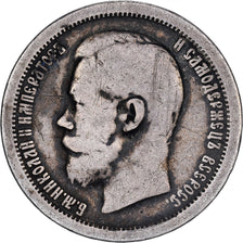 Russia, Nicholas II, 50 Kopeks, 1896, St. Petersburg, Srebro, VF(30-35), KM:58.2