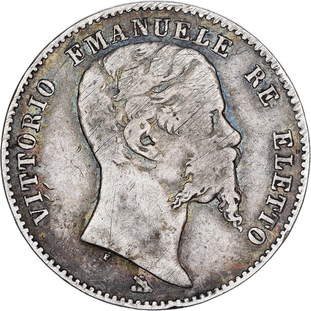 Italia, Vittorio Emanuele II, 2 Lire, 1860, Florence, Argento, MB+, KM:12