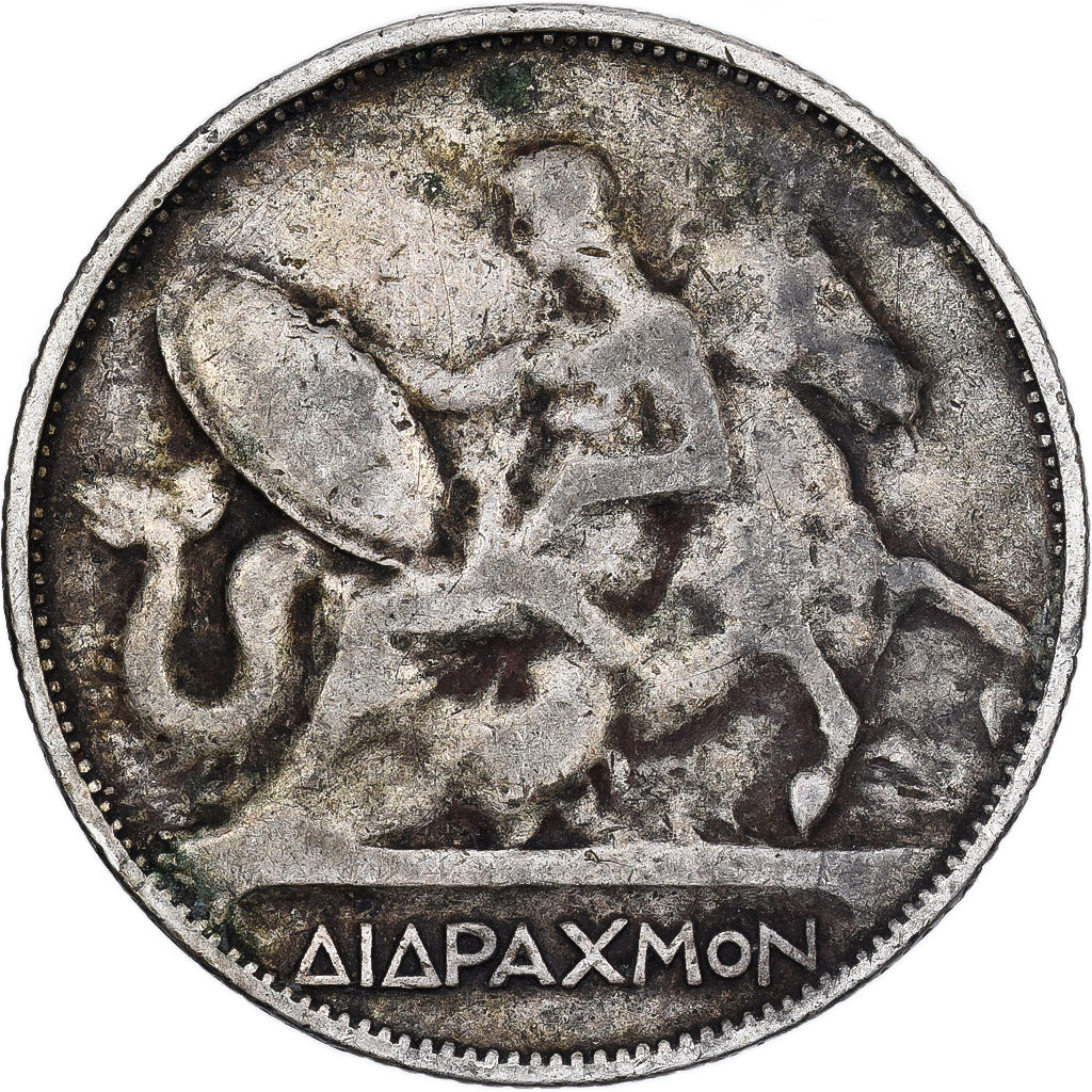 Grecia, George I, 2 Drachmai, 1911, Argento, MB+, KM:61
