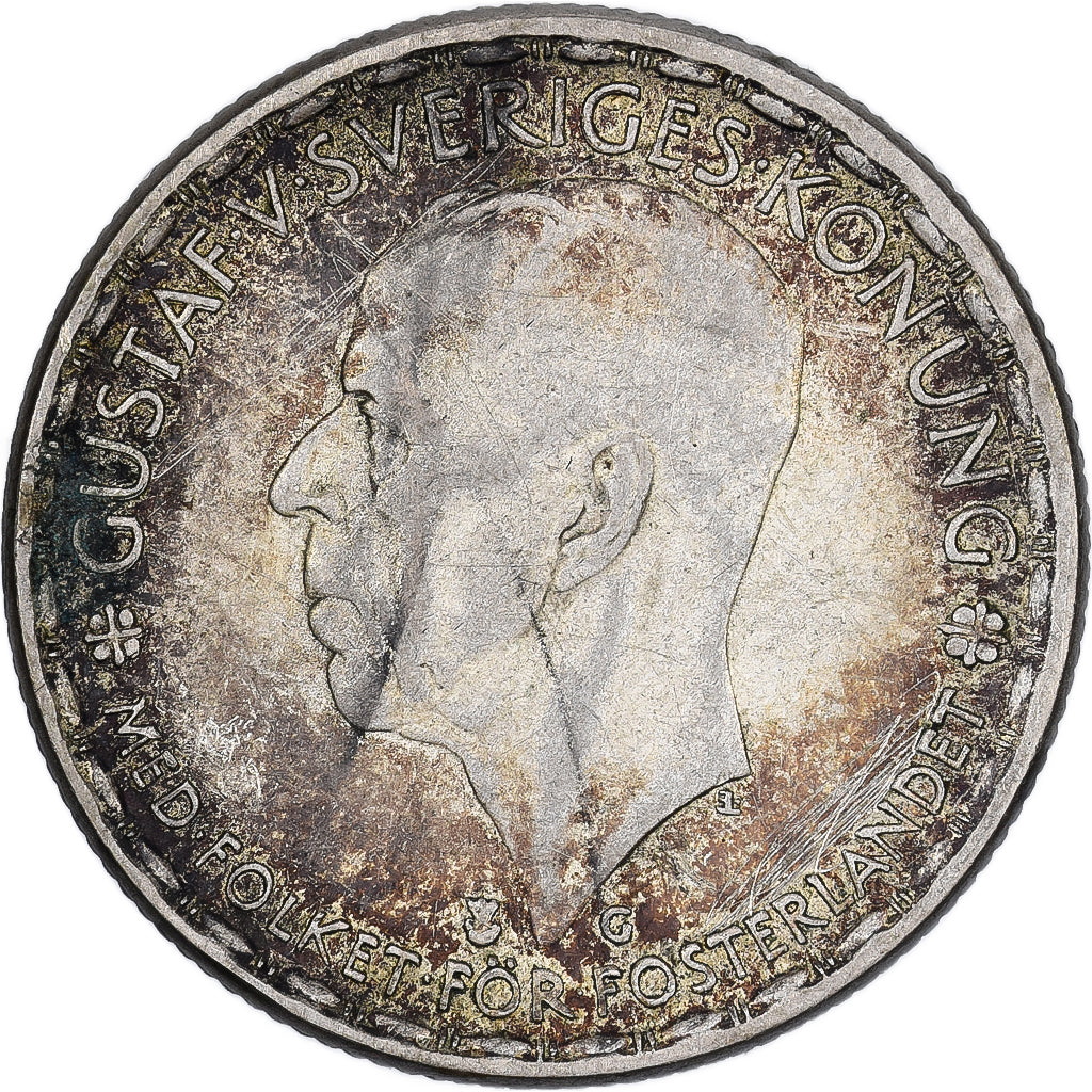 Suède, Gustaf V, Krona, 1943, Argent, TB+, KM:814