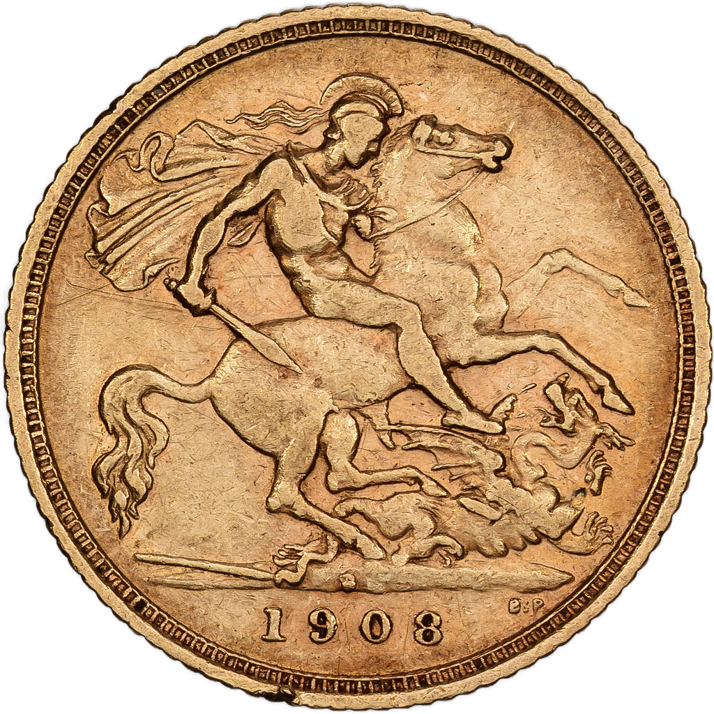 Australia, Edward VII, 1/2 Sovereign, 1908, Sydney, Gold, EF(40-45), KM:804