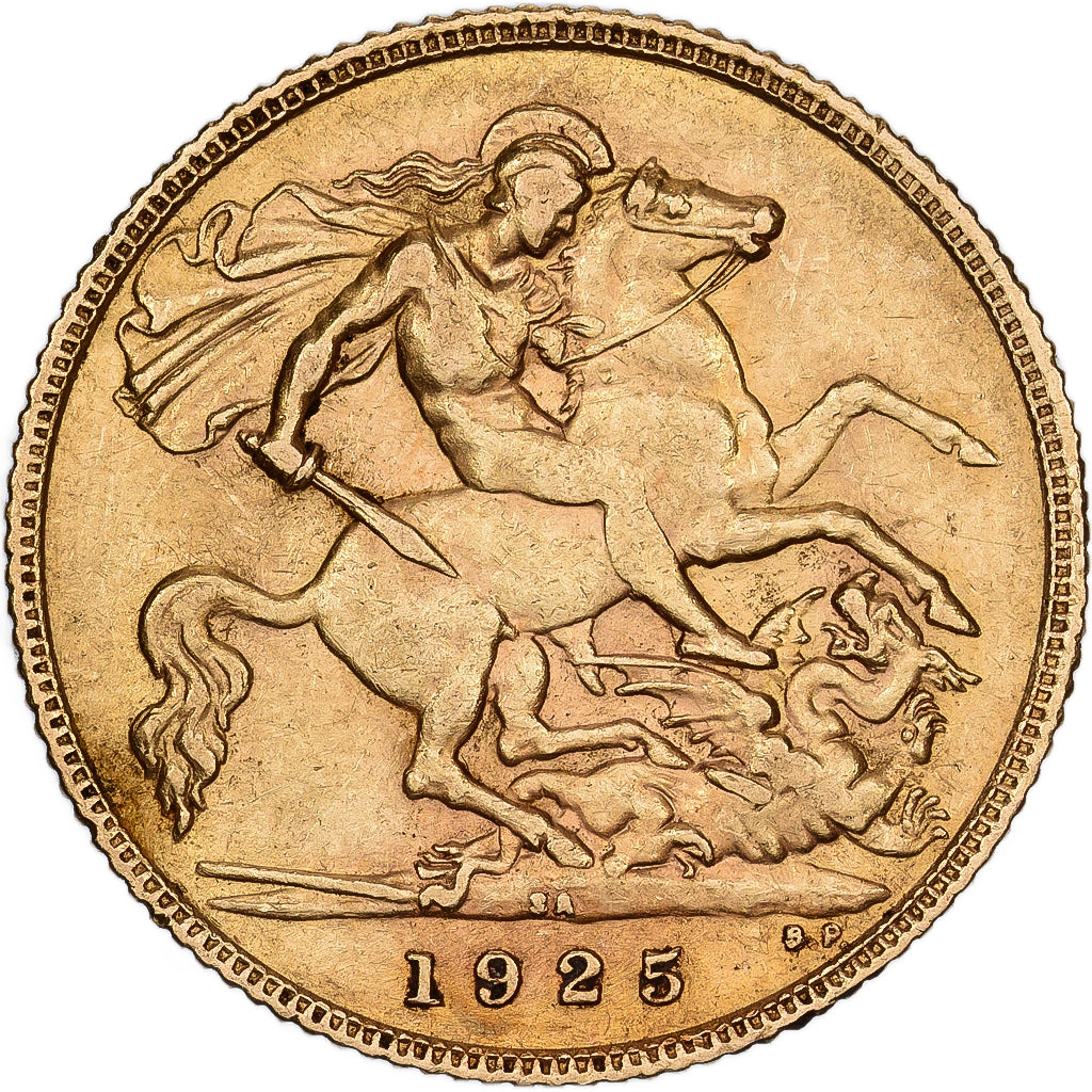 Południowa Afryka, George V, 1/2 Sovereign, 1925, Pretoria, Złoto, AU(50-53)