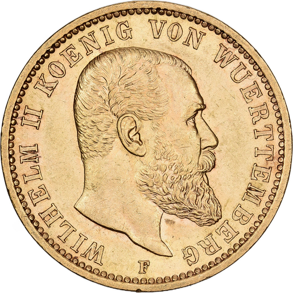 Moneda, Estados alemanes, WURTTEMBERG, Wilhelm II, 20 Mark, 1905, Freudenstadt