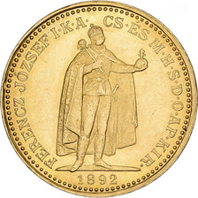 Moneta, Węgry, Franz Joseph I, 20 Korona, 1892, Kormoczbanya, MS(63), Złoto