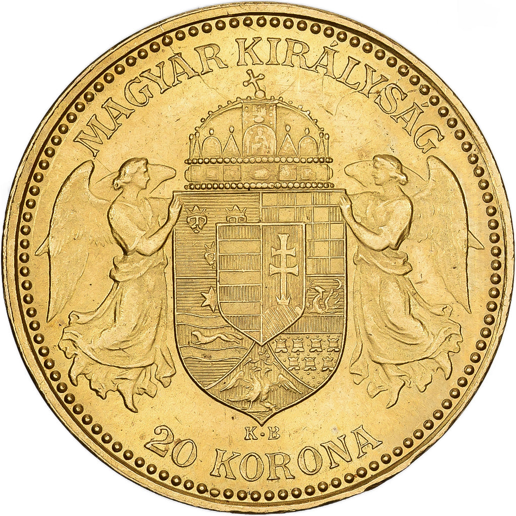 Moeda, Hungria, Franz Joseph I, 20 Korona, 1892, Kormoczbanya, MS(63), Dourado