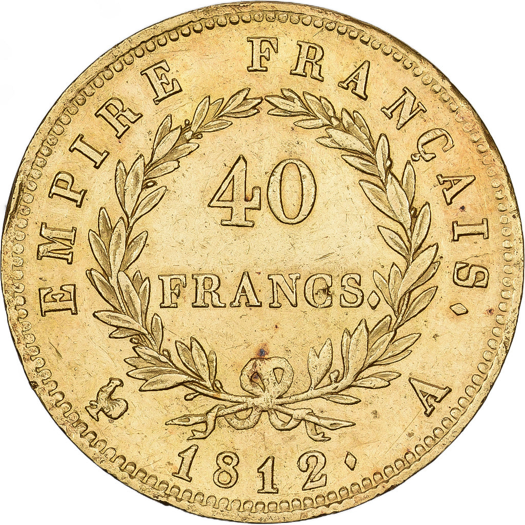 Coin, France, Napoléon I, 40 Francs, 1812, Paris, AU(50-53), Gold, KM:696.1