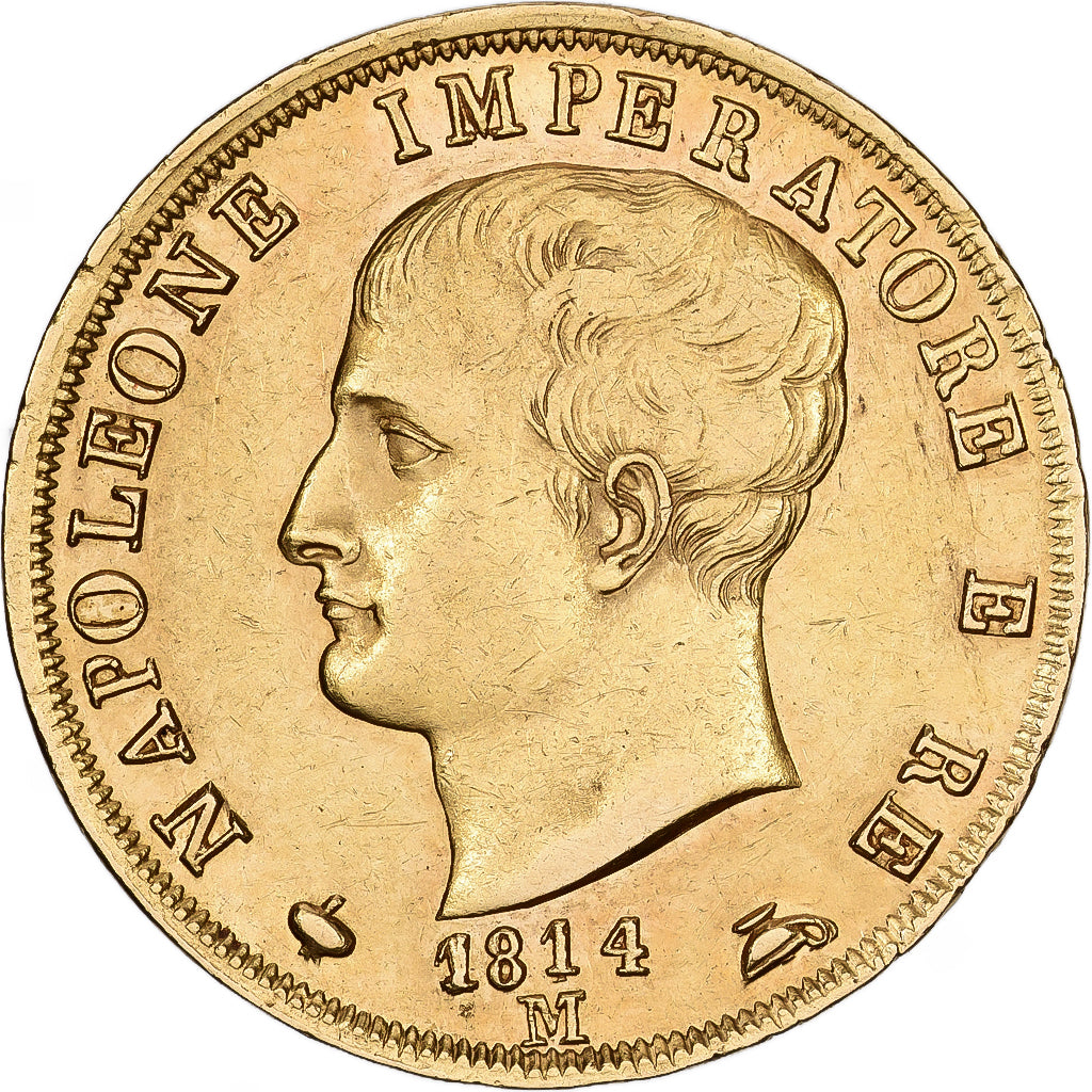 STATI ITALIANI, KINGDOM OF NAPOLEON, 40 Lire, Napoléon I, 1814, Milan, Oro