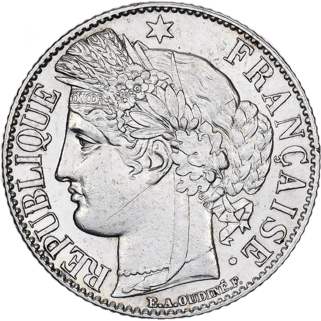 Coin, France, Cérès, Franc, 1887, Paris, AU(50-53), Silver, KM:822.1