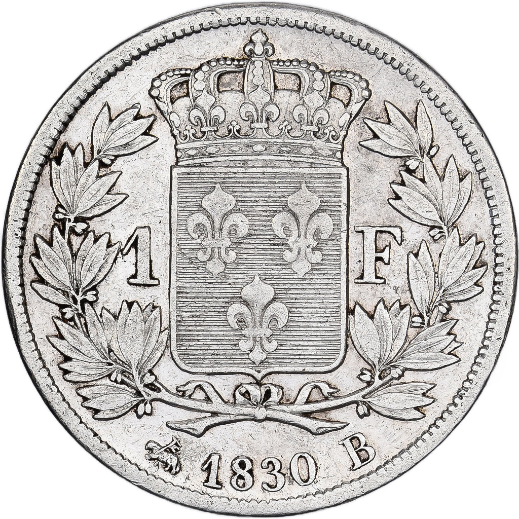 Frankrijk, Franc, Charles X, 1830, Rouen, Zilver, FR+, Gadoury:450, KM:724.1