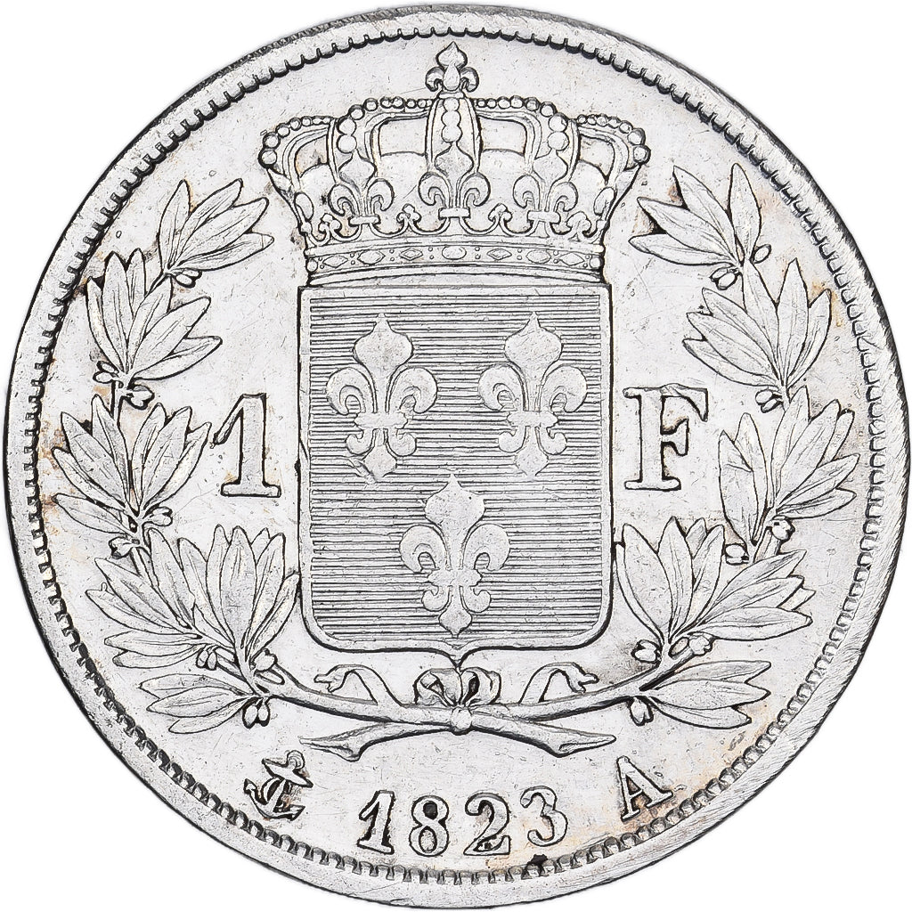 Francia, Louis XVIII, Franc, Louis XVIII, 1823, Paris, Argento, BB, Gadoury:449