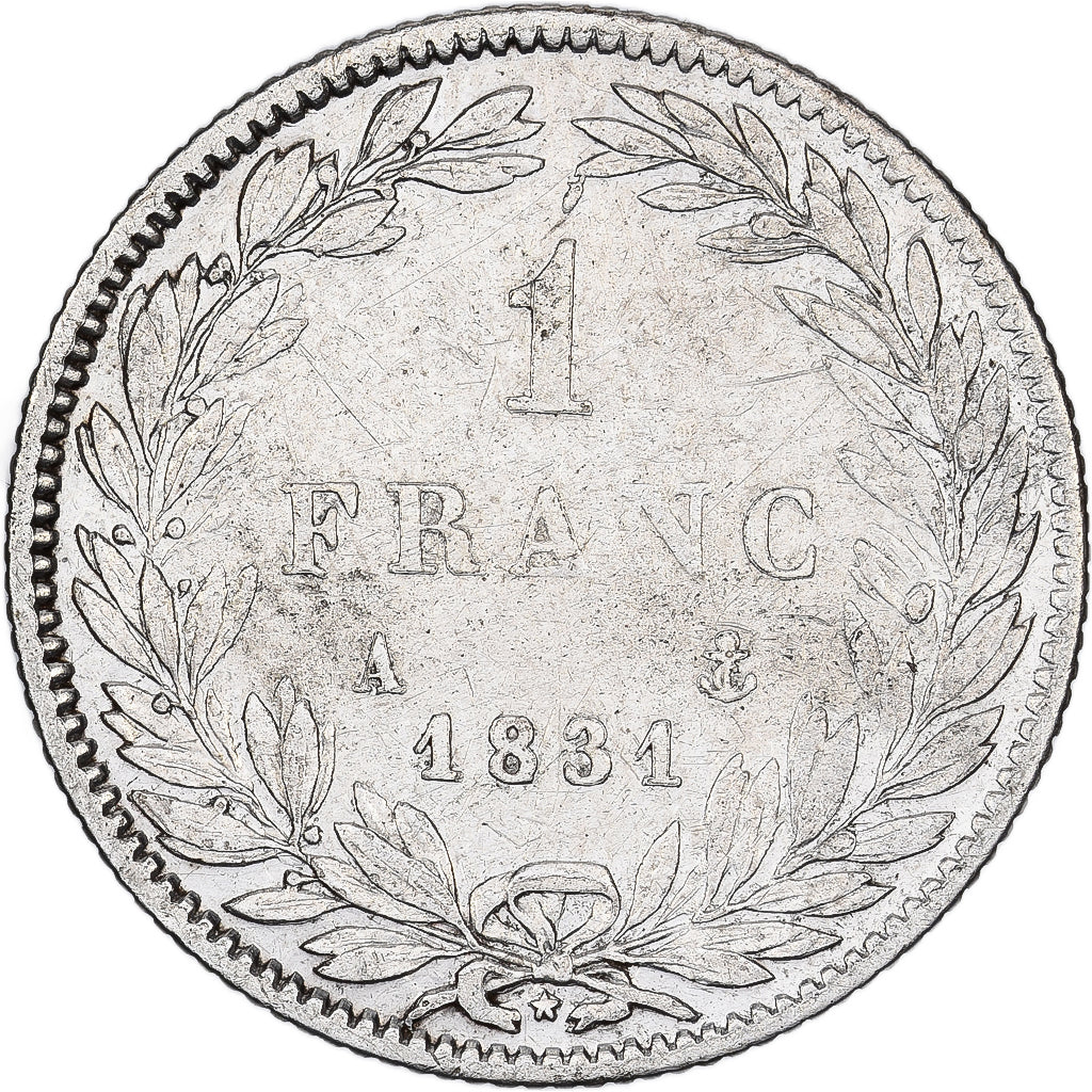 Frankrijk, Franc, Louis-Philippe, 1831, Paris, Zilver, FR, Gadoury:452, KM:742.1