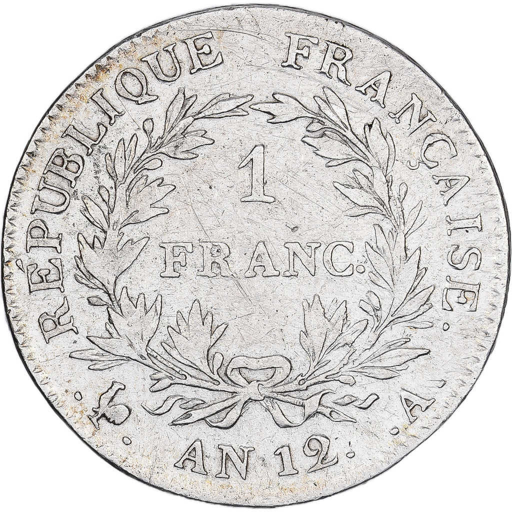 Coin, France, Napoléon I, Franc, An 12, Paris, VF(30-35), Silver, KM:649.1