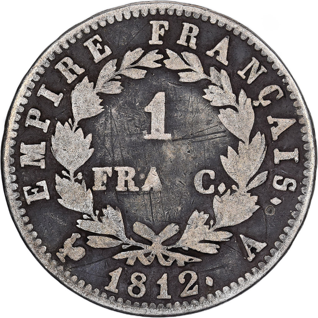 France, Napoléon I, Franc, 1812, Paris, VF(20-25), Silver, KM:692.1