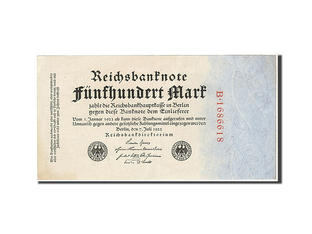 Banknote, Germany, 500 Mark, 1922, KM:74a, AU(55-58)