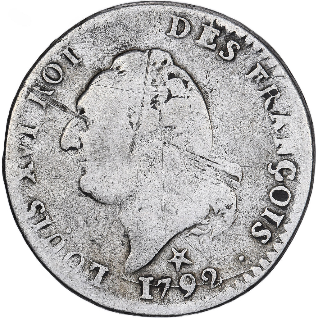 Moneta, Francja, 15 sols françois, 15 Sols, 1/8 ECU, 1792, Lille, VF(20-25)