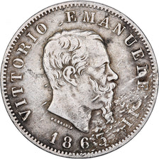Italy, Vittorio Emanuele II, Lira, 1863, Milan, Silver, VF(20-25), KM:5a.1