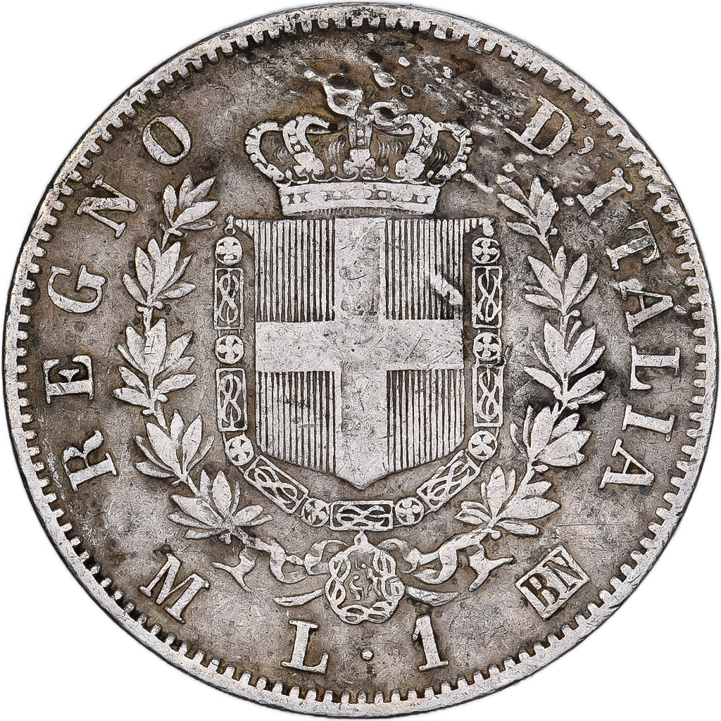 Italy, Vittorio Emanuele II, Lira, 1863, Milan, Silver, VF(20-25), KM:5a.1