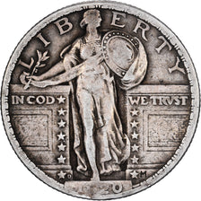 Stati Uniti, quarter dollar, Standing Liberty, 1920, Denver, Argento, MB
