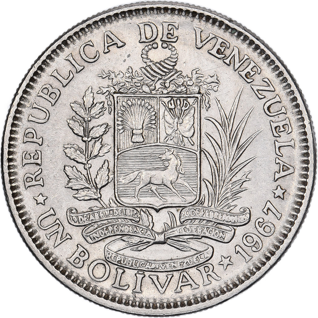 Venezuela, Bolivar, 1967, Nickel, SS+
