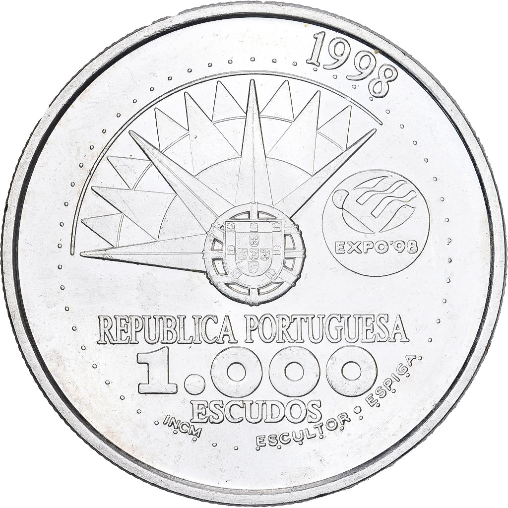 Coin, Portugal, 1000 Escudos, 1998, MS(63), Silver, KM:707