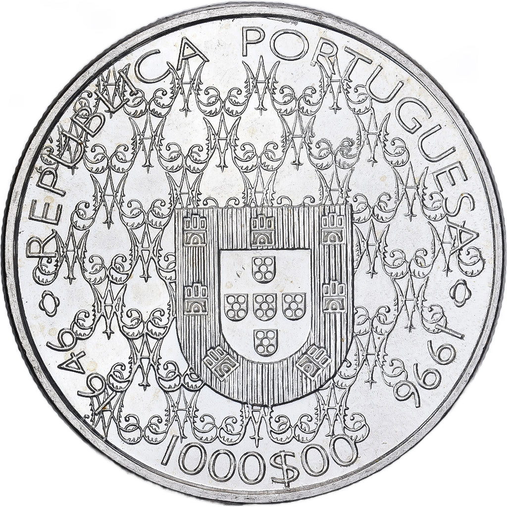 Münze, Portugal, 1000 Escudos, 1996, Lisbon, UNZ, Silber, KM:696