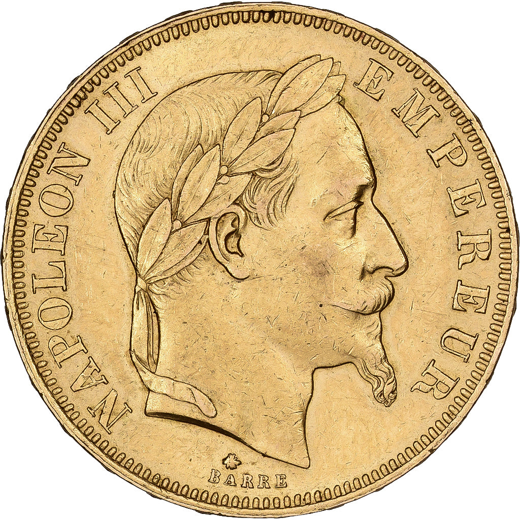 France, Napoleon III, 50 Francs, Napoléon III, 1864, Paris, Gold, EF(40-45)