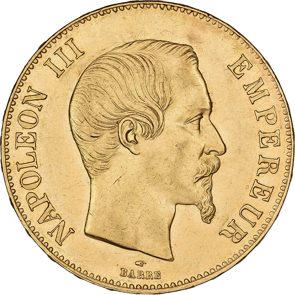 France, Napoleon III, 100 Francs, Napoléon III, 1858, Paris, Gold, EF(40-45)