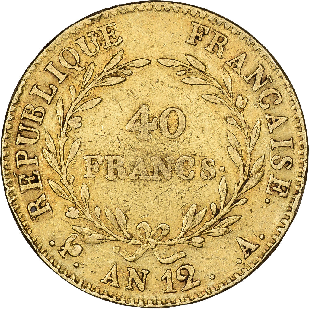 France, 40 Francs, Napoléon I, An 12 (1804), Paris, Or, TTB, KM:652