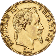 Moneda, Francia, Napoleon III, Napoléon III, 100 Francs, 1867, Strasbourg, MBC