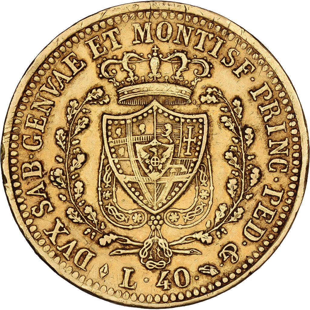 Monnaie, États italiens, SARDINIA, Carlo Felice, 40 Lire, 1825, Torino, TTB