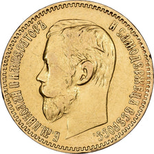 Russie, Nicholas II, 5 Roubles, 1897, St. Petersburg, Or, TTB+, KM:62