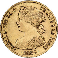 Spagna, Isabel II, 100 Reales, 1859, Barcelone, Oro, SPL-, KM:605.1
