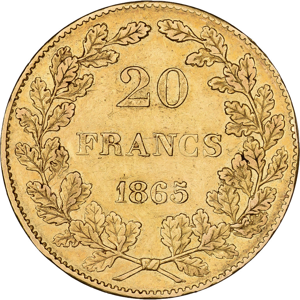Belgique, 20 Francs, 1865, Or, TTB, KM:23