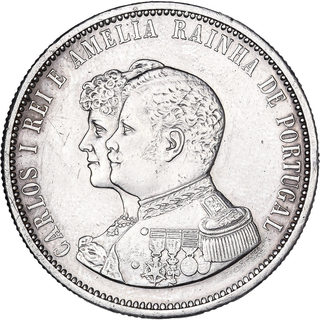 Portugal, Carlos I, 1000 Reis, Discovery of India, 1898, Lisbon, Plata, EBC