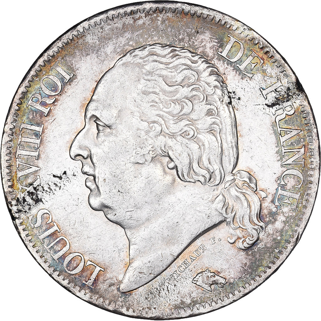 Coin, France, Louis XVIII, 5 Francs, 1821, Lille, EF(40-45), Silver, Gadoury:577