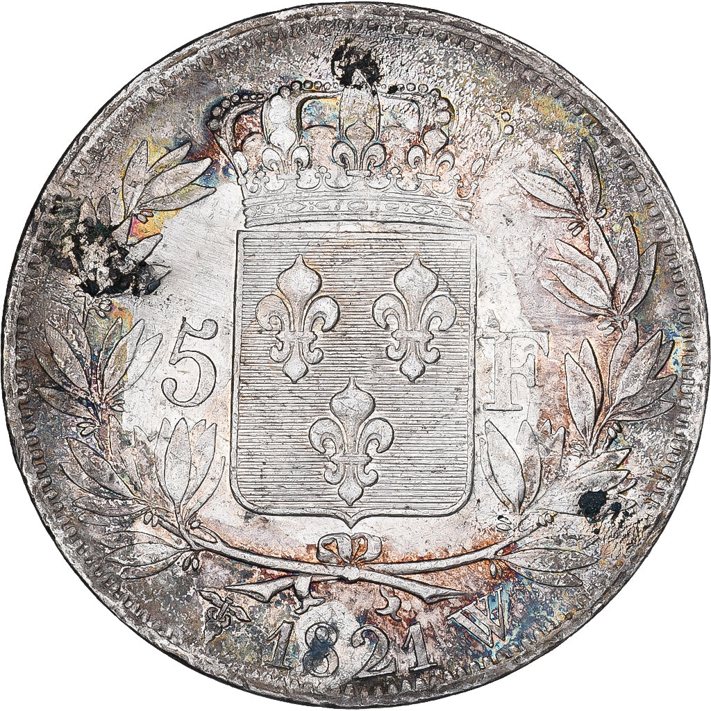 Coin, France, Louis XVIII, 5 Francs, 1821, Lille, EF(40-45), Silver, Gadoury:577