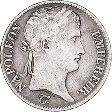 Francia, Napoléon I, 5 Francs, 1812, Perpignan, MB, Argento, KM:694.12