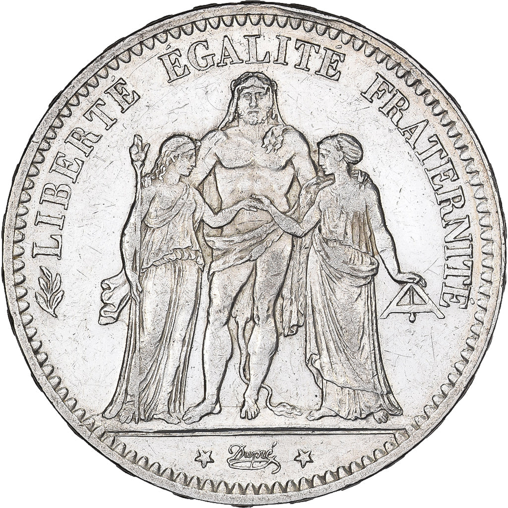 França, 5 Francs, Hercule, 1877, Paris, Prata, AU(50-53), KM:820.1