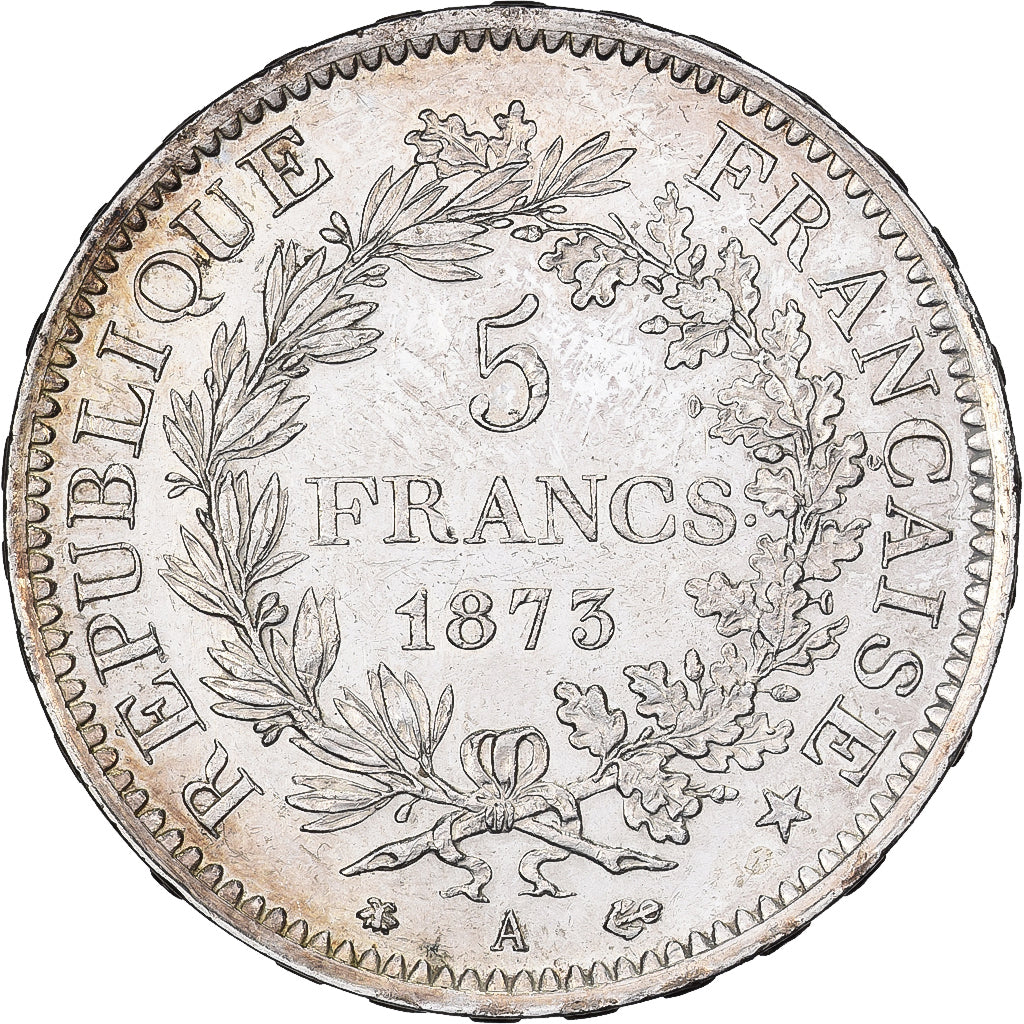 France, Hercule, 5 Francs, 1873, Paris, AU(50-53), Silver, KM:820.1