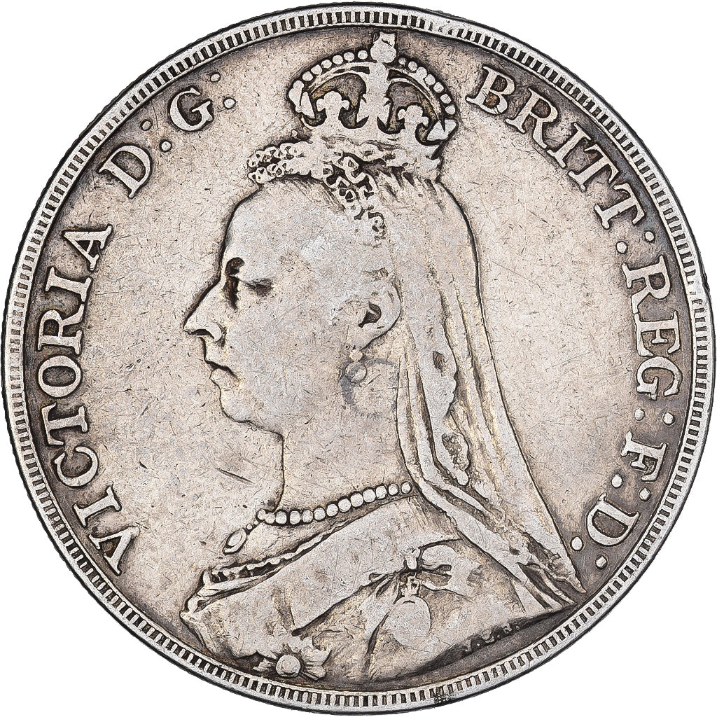 Gran Bretagna, Victoria, 1 couronne, effigie du jubilé, 1889, Argento, MB+