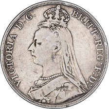 Gran Bretagna, Victoria, 1 couronne, effigie du jubilé, 1889, Argento, MB+